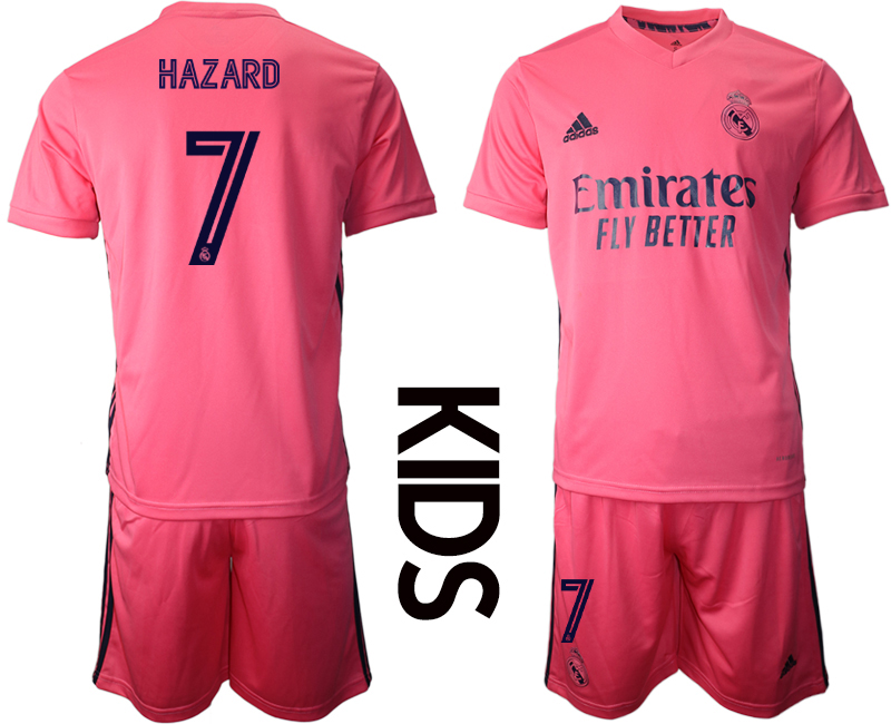 Youth 2020-2021 club Real Madrid away #7 pink Soccer Jerseys